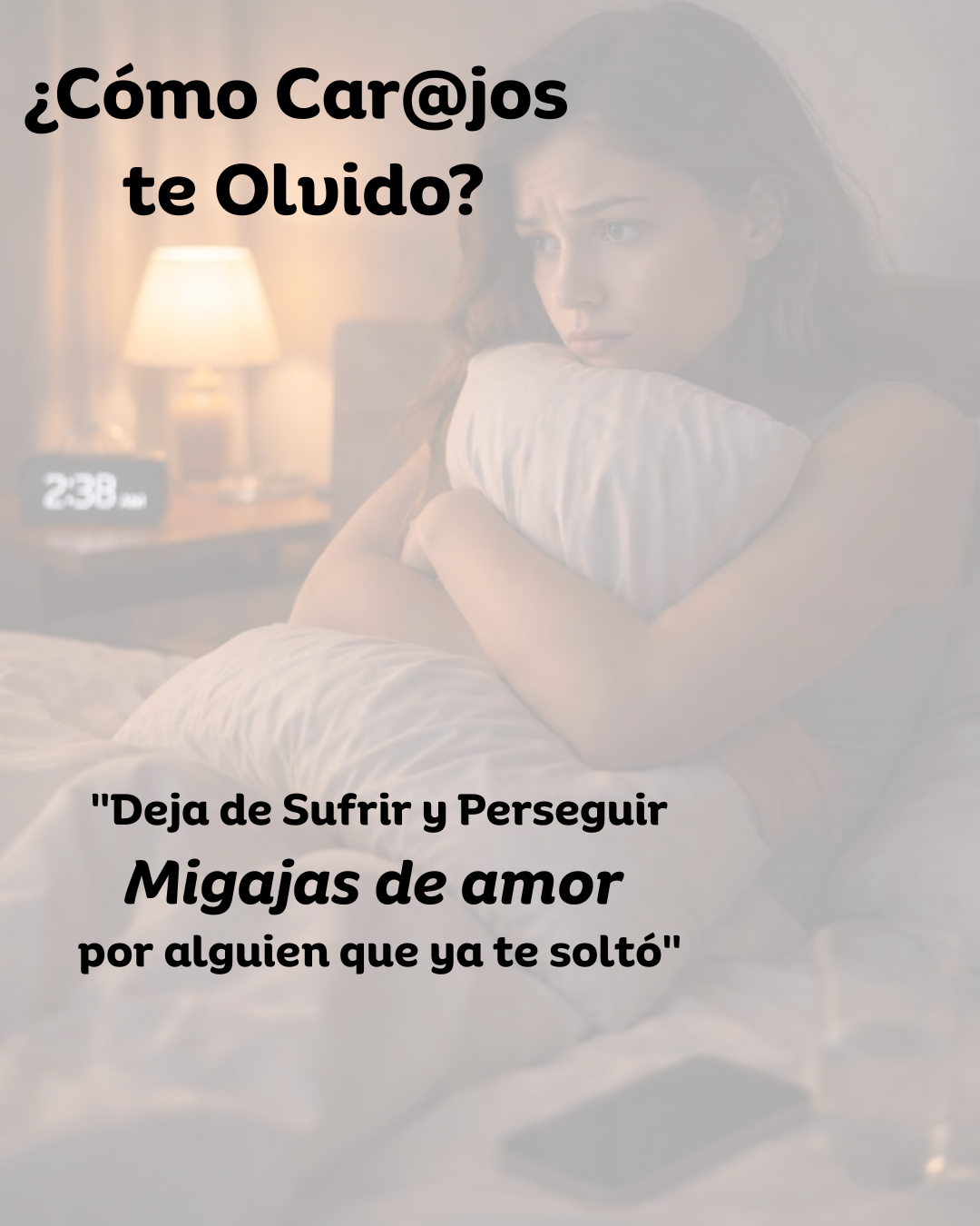 Mockup elegante del ebook ¿Cómo Carajos Te Olvido?